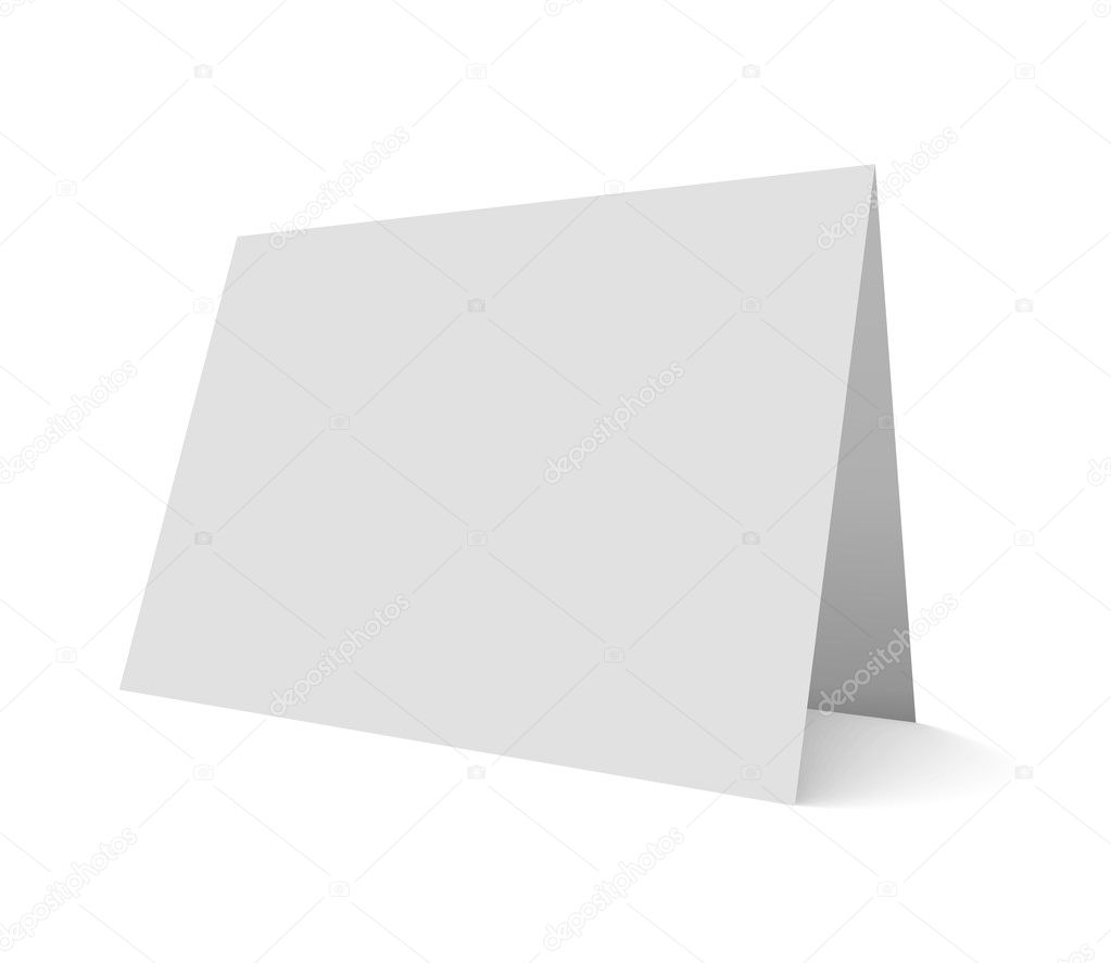 Empty vector mockup illustration greeting card isolated on white.