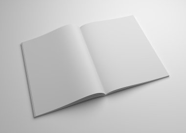 Boş 3d çizim dergisi mock-up açıldı