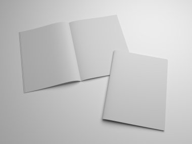 Boş açık 3d resimde dergisi mockup kapaklı