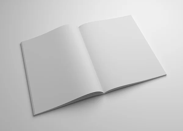 Blank 3D ilustração aberta revista mock-up — Fotografia de Stock