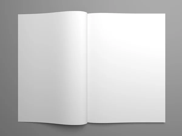 Blank revista aberta simular ilustração 3d — Fotografia de Stock