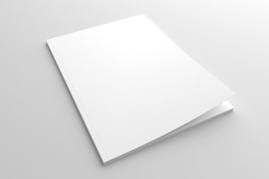 Boş beyaz kapak dergisi 3d çizim mock-up.