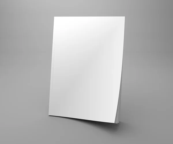 Prázdné bílé stojící cover časopisu 3d ilustrace maketa. — Stock fotografie