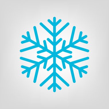 Mavi basit vektör kar tanesi simgesi.