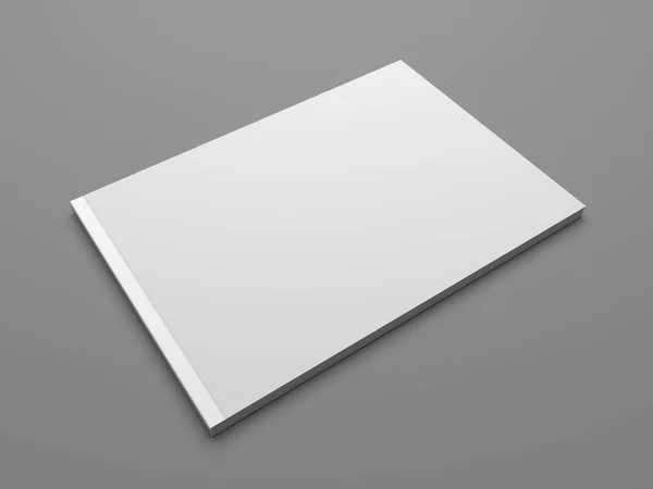 Formato paisaje en blanco Folleto ilustración 3D maqueta arriba —  Fotos de Stock