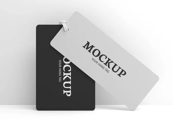 Composition of two hang tag 3D illustration mockup for brand.