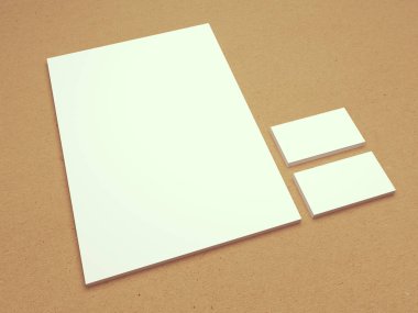 Vintage boş kartvizit ile 3d çizim Antetli Kağıdı.