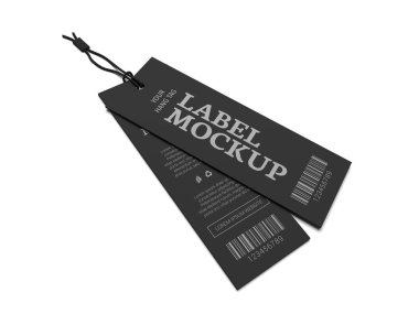 Bez marka için 3d çizim mockup etiket.