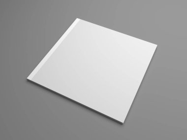 3D çizim broşür kapak mock-up kare