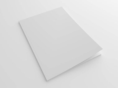 Boş yumuşak stil dergi ya da broşür 3d çizim kadar sahte.