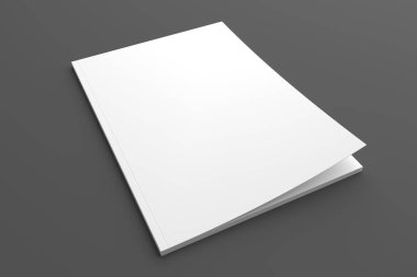 Boş broşür ya da Grey tasarımınız için dergi 3d çizim.