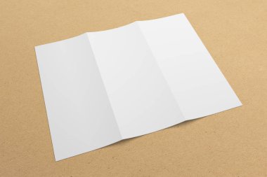 3D render üç katlı broşür mock-up kırpma yoluyla doku No 5 boş