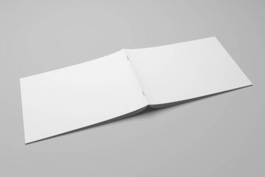 Boş 3d render broşür dergi gri kırpma yoluyla No 11