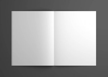 Ortografik 3d çizim dergisi mock-up açıldı.