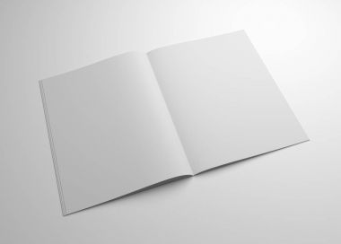 3D çizim broşür mockup boş.