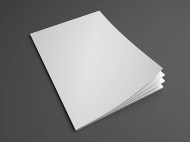 Dergi veya broşür 3d çizim mockup