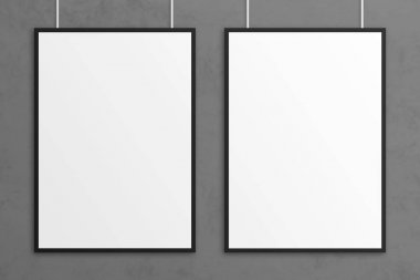 3D çizim poster mockup çerçeve ile boş.