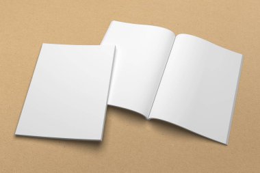 Broşür 3d çizim mockup geri dönüştürülmüş kağıt doku No 1