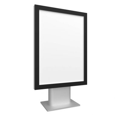 3D çizim şehir siyah çerçeve mock-up ile hafif boş.