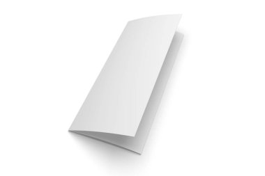 Beyaz No 3 izole üç kat broşürü 3d çizim mockup