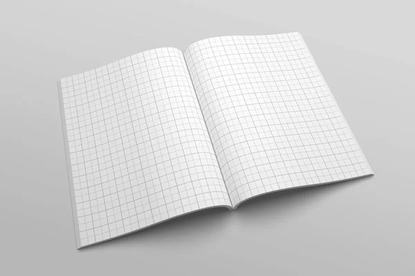 Revista US Letter o folleto maqueta de ilustración 3D con cuadrícula No. 3. — Foto de Stock