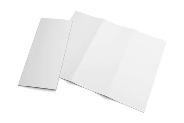 Dreifach-Broschüre 3D-Illustration Mockup isoliert auf weißem Nr. 6 — Stockfoto