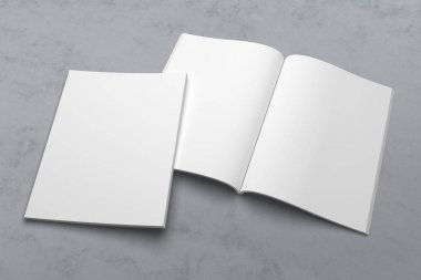 Bize mektup dergisi veya broşür 3d çizim mockup doku No 1