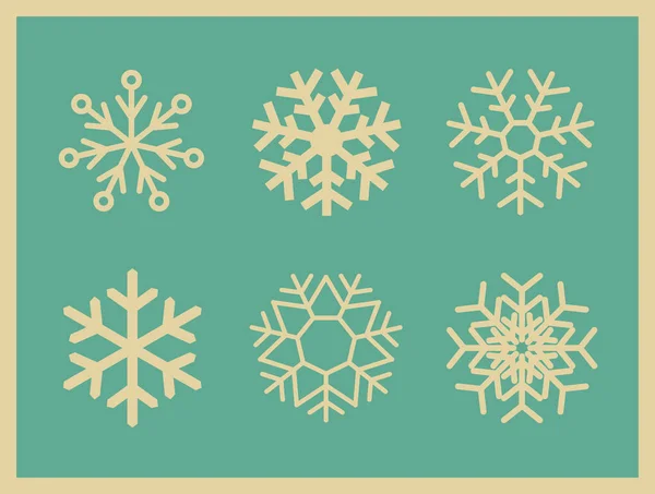 Conjunto de iconos vectoriales vintage copos de nieve . — Archivo Imágenes Vectoriales