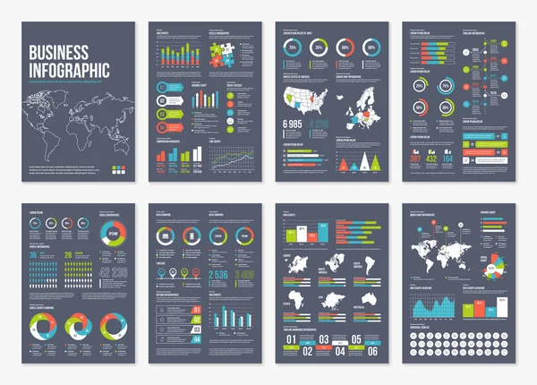 Vector infographic A4 brochure elements. — Stock Vector