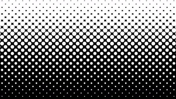 Muster weißer Punkte auf schwarzem Hintergrund. — Stockvideo