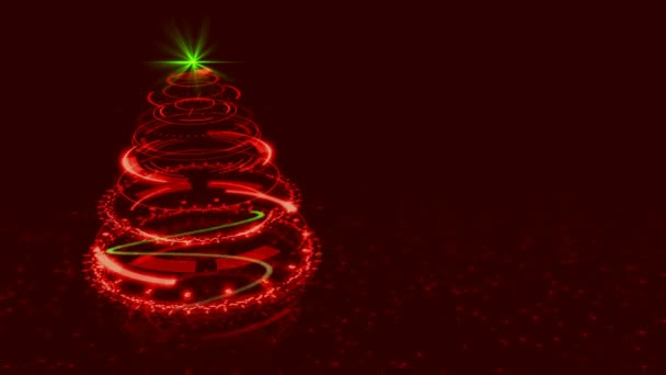 Hi-tech Red Christmas Tree Backdrop. — Stock Video