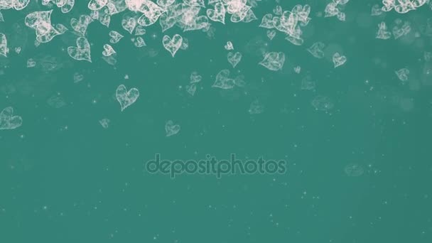 Painted Hearts Falling Background. — Stock Video