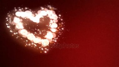 Saint Sevgililer günü. Kırmızı zemin üzerine parlak kalp yolu.