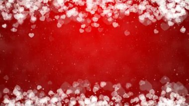 Kalpler kırmızı arka plan karede. Soyut Sevgililer günü kartı.