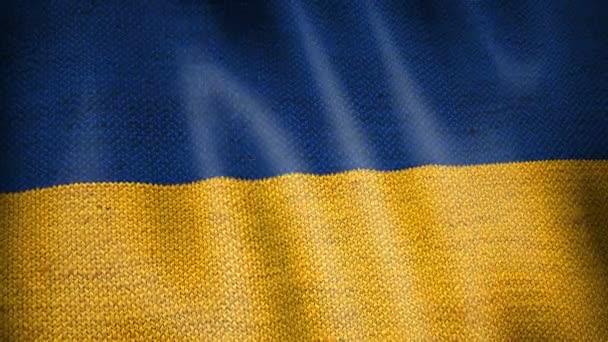 Burlap Flag of Ukraine. — Stock Video