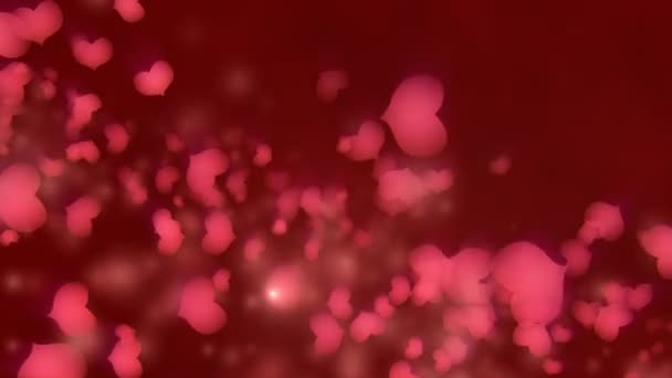 Red Abstract Romantic Heart Animation. — Stock Video