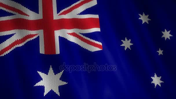 Gestrickte australische Flagge. — Stockvideo