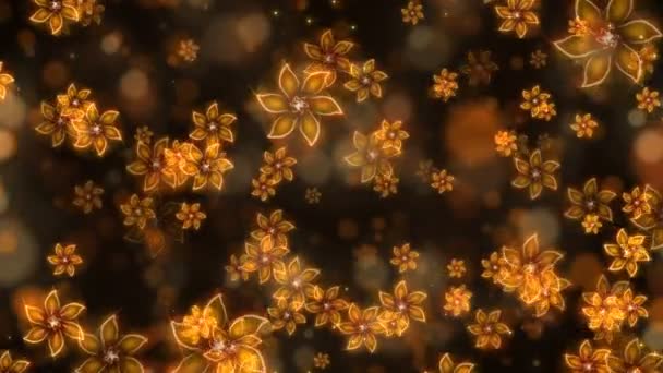 Gold Flowers Background. — Stock Video