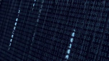 Dijital veri ve ikili arka plan mavi.