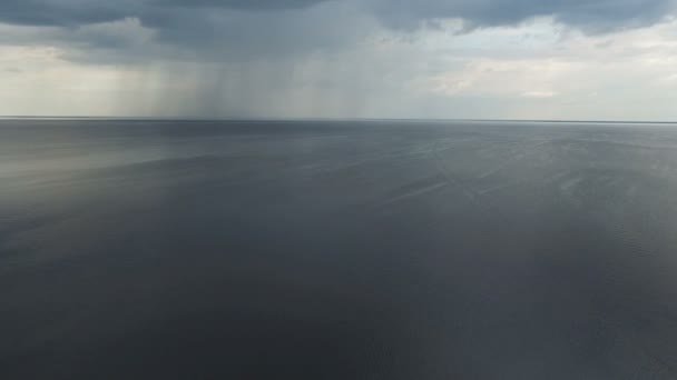 Aarial View of Rain Above Pond. — Stock Video