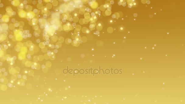 Gold digitaler Bokeh Hintergrund. — Stockvideo