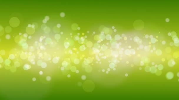 Green Particles Bokeh Background. — Stock Video