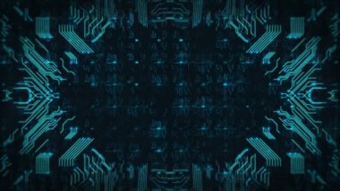 Mavi yüksek teknoloji levhasının arka plan. Bilgisayar sorunsuz döngü soyut animasyon oluşturulan.