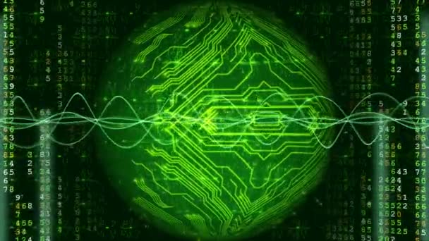 Digitaler Hintergrund der grünen Netzwerktechnologie. — Stockvideo