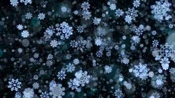 Astratto natale fiocchi di neve sfondo . — Video Stock