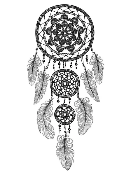 Illustration with hand drawn dream catcher Stock Vector