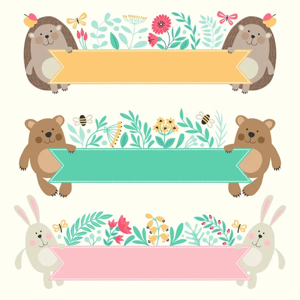 Templates with wild animals Royalty Free Stock Vectors