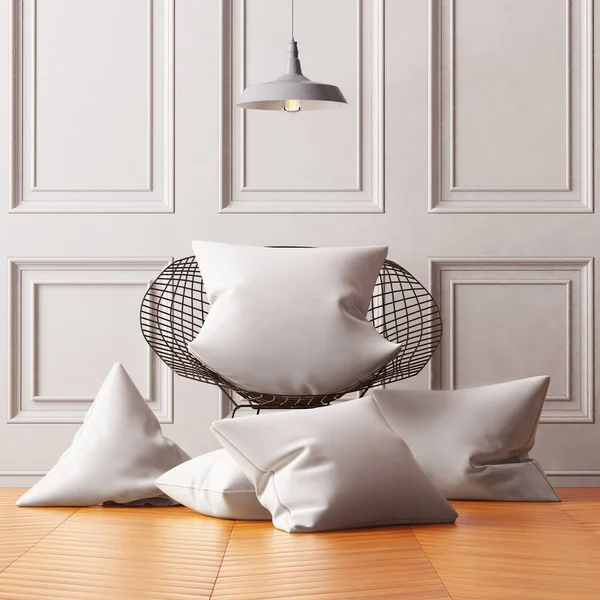 Mockup pillows in the interior — Stock Photo, Image