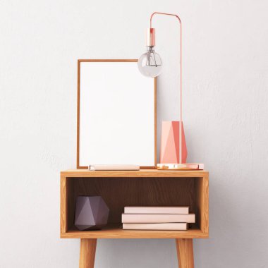 Mockup poster bir tabloyla iç