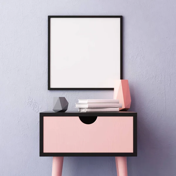Mockup poster bir tabloyla iç